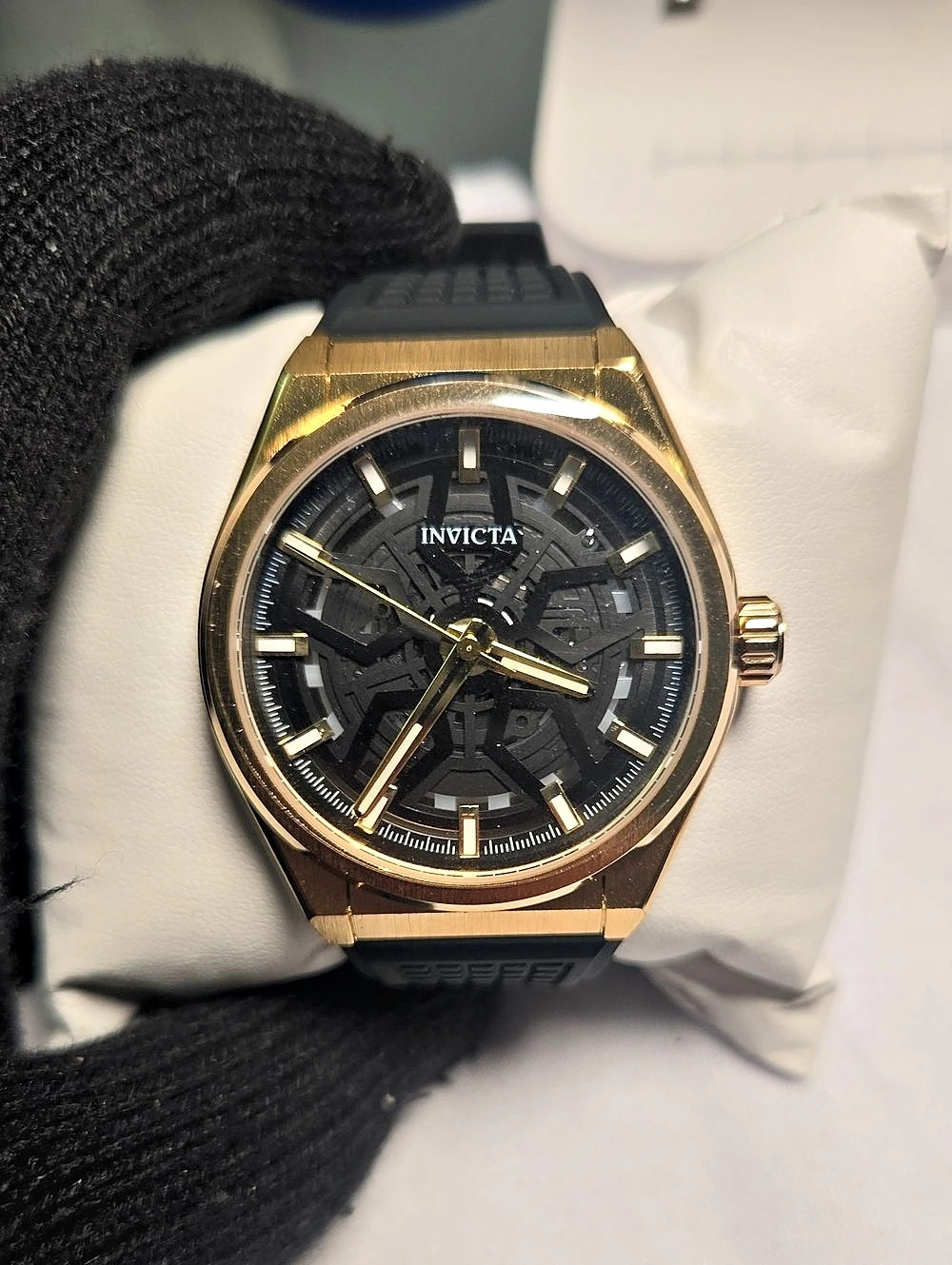 Invicta Men's Black & Gold Watch